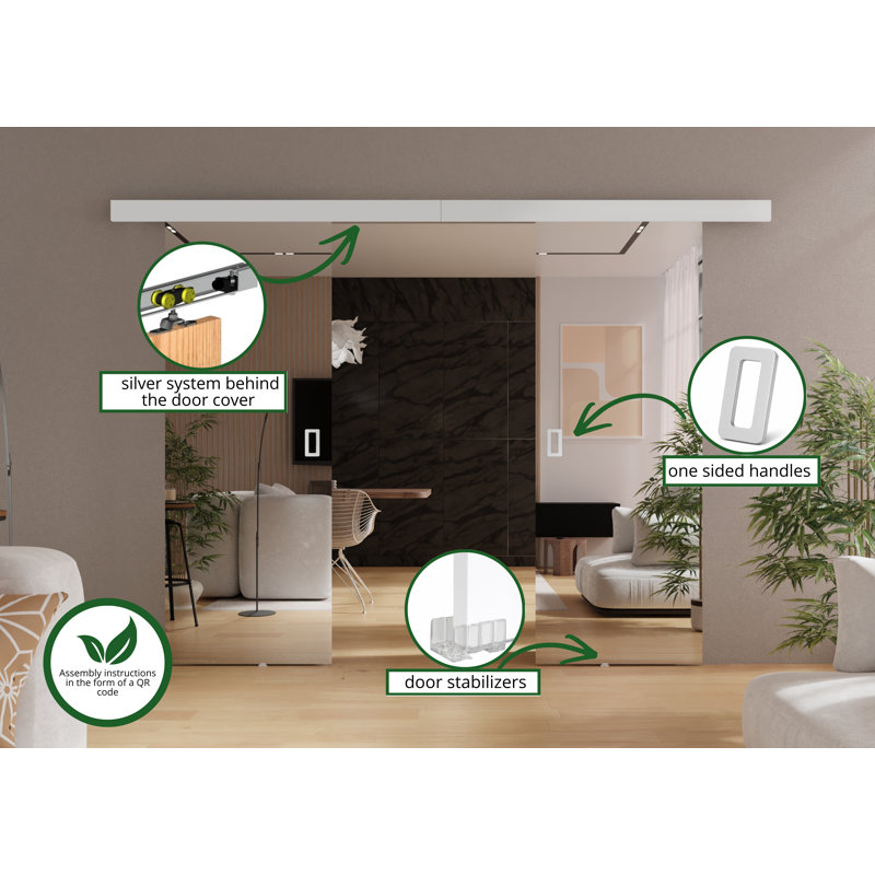 DOOR MIRROR 2, White, 154cm x 205cm