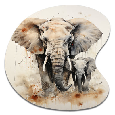 Tendra - Elephant Drop Shape Metal Wall Sculpture