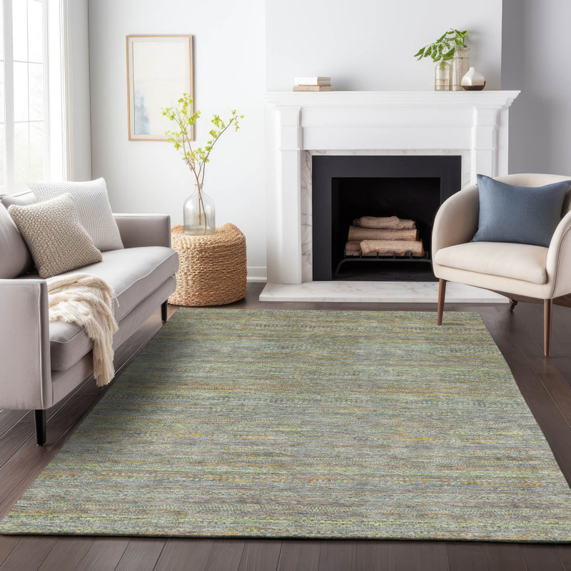 Machine Washable Indoor/Outdoor Oden ACN2148 Striped Rug, Rectangle 10 pi x 14 pi