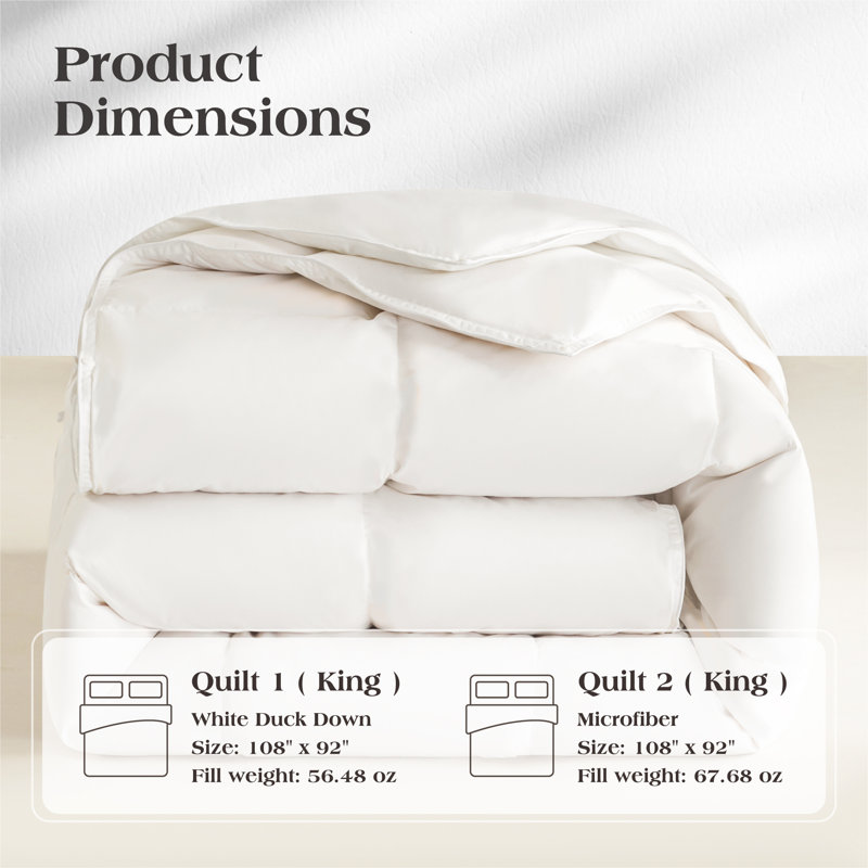 Housse de couette grand format 2 en 1 avec boutons-pression pour toutes les saisons, Housse et couette pour grand lit