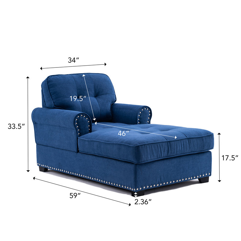 Chaise longue Kasper, Bleu