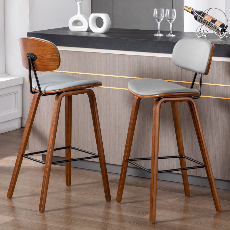 Tabouret de bar 28,74 po Parkville, Polyuréthane gris