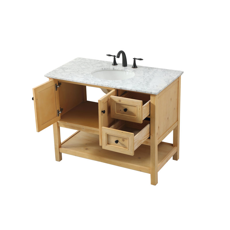 Ensemble de meuble-lavabo simple 42 po Narron, Bois naturel