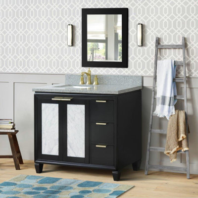 Schreck 43'' Single Bathroom Vanity with Granite Top