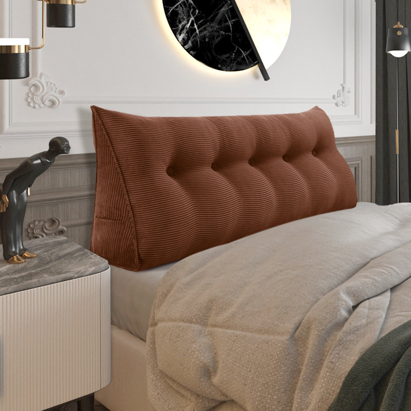 Coussin de lecture Sit-up Back Comfort 100% coton velours côtelé, Café, Grand