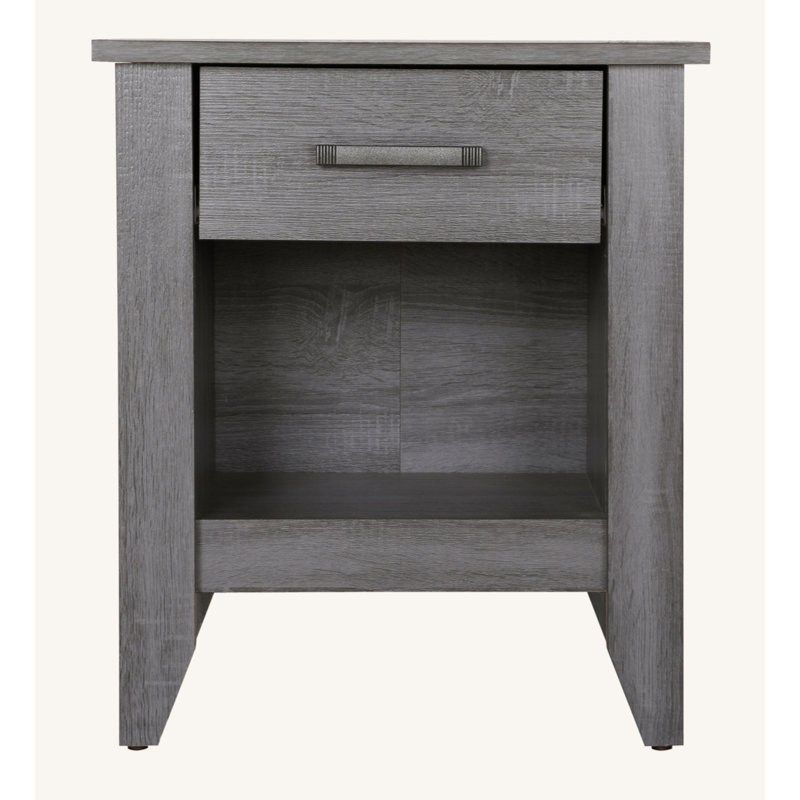 Rodel Wooden Nightstand with drawer Modern Nightstand, Gray