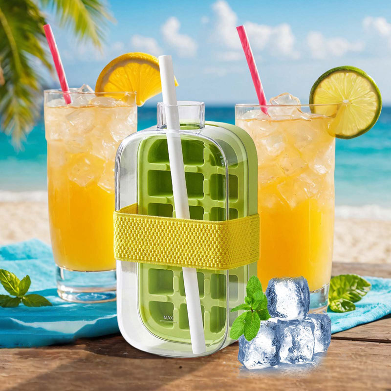 Machine à glaçons portable avec paille et glace rapide pour boissons fraîches, de profondeur