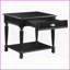 Table basse noire traditionnelle avec tiroir en bois Tablette inférieure pour le salon, rangement peu encombrant