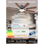 Ventilateur de plafond 60 pouces avec lumières, grand plafonnier encastré, brun-133340206
