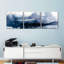 Indigo Tides - Impression panoramique sur toile tendue 3 pièces-1907820086