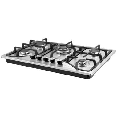 VEVOR 30 inch 5 Burners Cooktop Max 12250BTU Built-in Stainless Steel Stove Top LPG/NG Convertible Dual Fuel Natural GAS Hob with Thermocouple