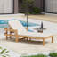 Chaise longue de patio en bois d'acacia avec dossier réglable Cade-206432567-228328276