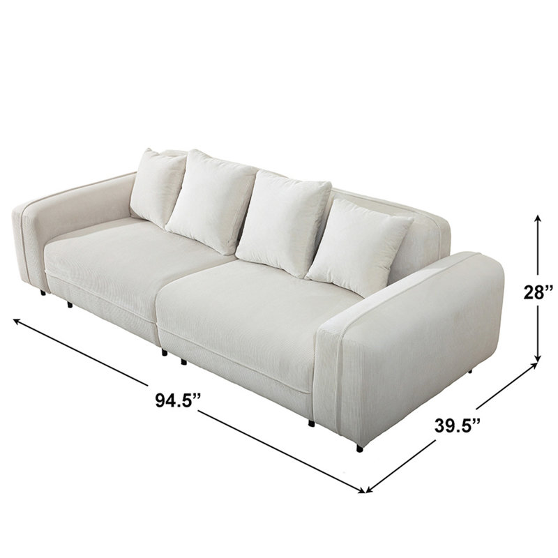 Alfresco Collection Covered in Soft, Luxurious Corduroy Fabric, Cream