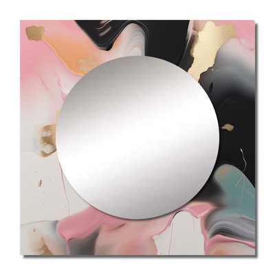 Gyung - Miroir carré abstrait en marbre pour décoration murale