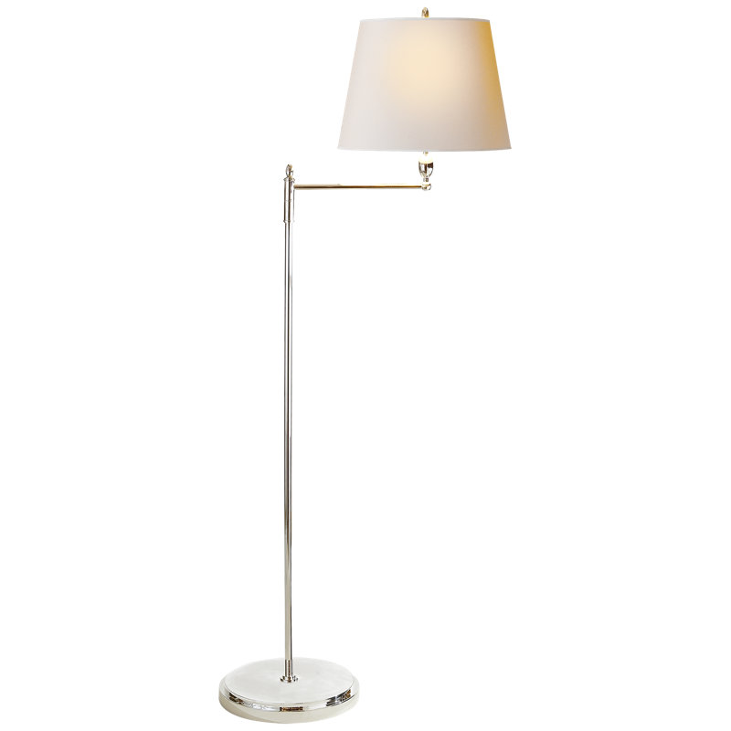 Thomas O'Brien Paulo Floor Light, Polished Nickel, Fabric