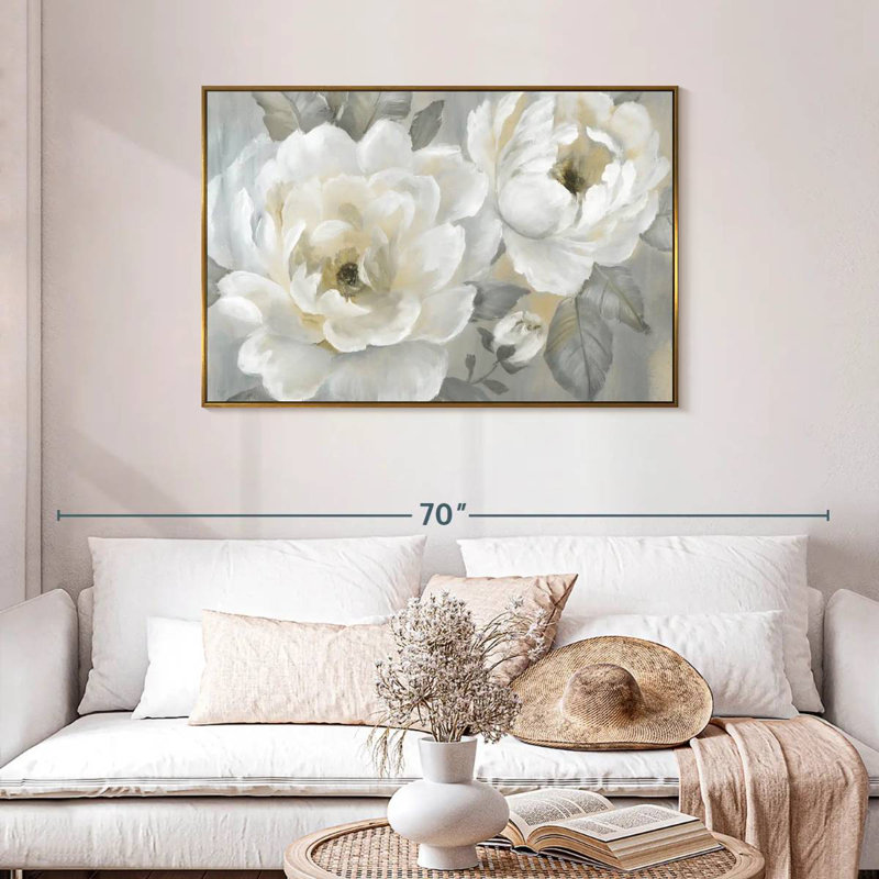 Perfect Peonies, Floating Frame Gold, 43" X 29"