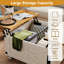 Table basse à plateau relevable avec station de charge, table basse carrée avec lumières à capteur, table centrale avec armoire de rangement et roulettes verrouillables-196086848