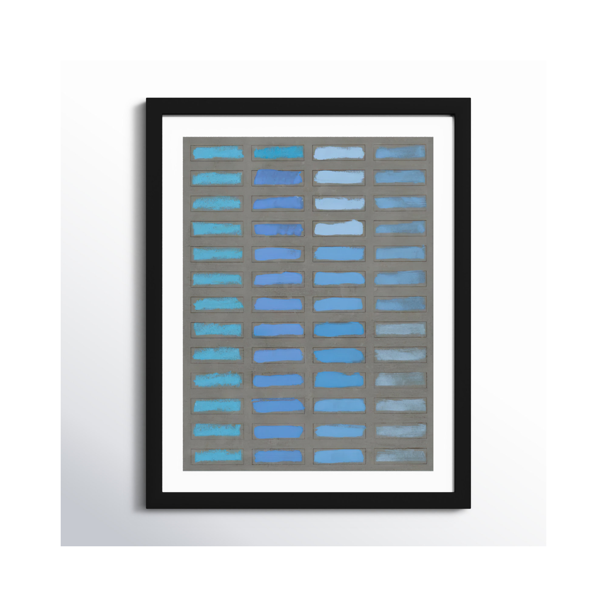 The Blues 1 by Jacques Pilon, Black Framed, 30" H x 24" W x 1.25" D