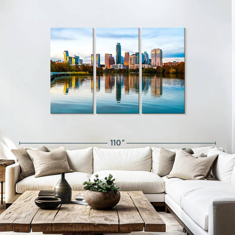 Austin Autumn Reflection, 48" H x 74" W