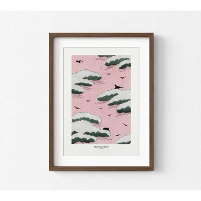 «Pink Sky», reproduction d'art japonais de style rétro