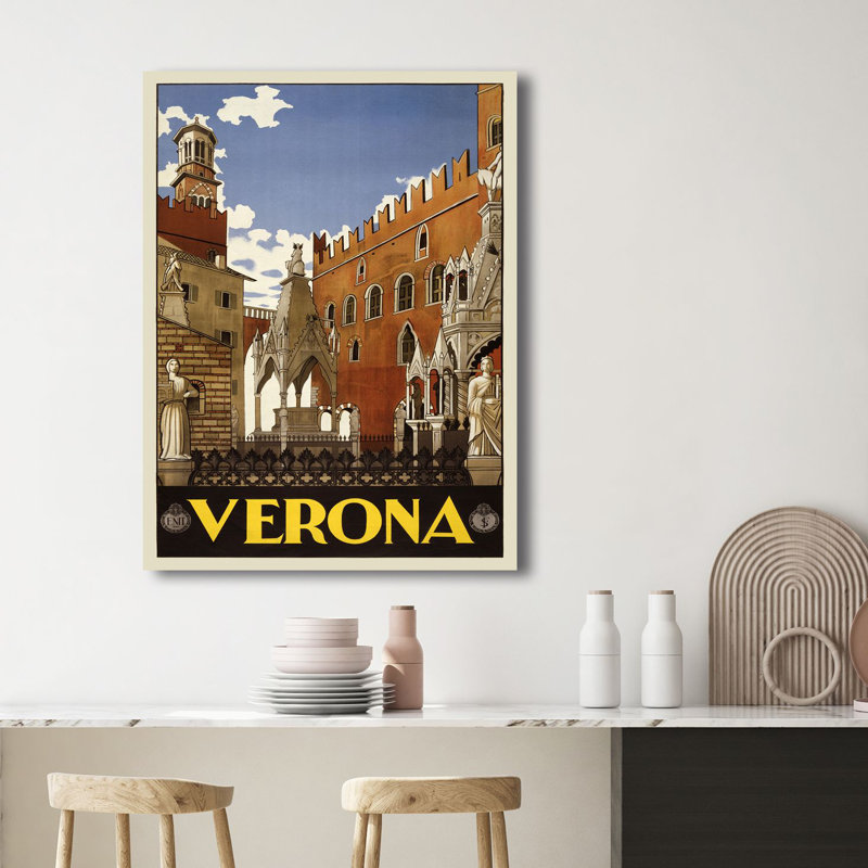 Vintage Poster: Verona, 1938 by Anonymous - Wrapped Canvas Print, 100cm H x 70cm W