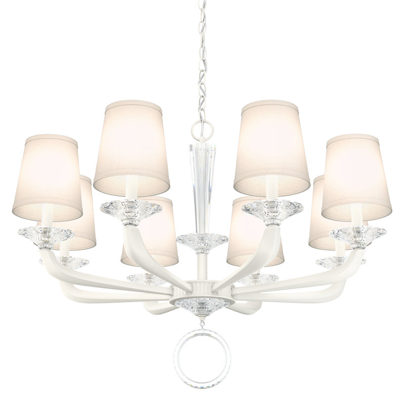 Emilea 8 - Light Glass Chandelier, White