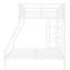 Lit superposé en métal simple au-dessus d'un lit double, adolescents, finition blanche, fabrication, fonctionnement silencieux, lit double sous espace de rangement, économie de construction stable, prévention, conception, structure, assemblage facile, fonctionnalité