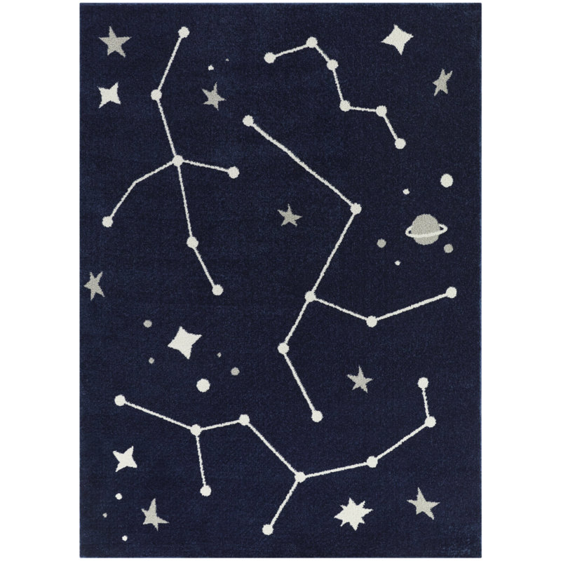 Tapis bleu marine Heilman, Rectangle 5 pi 3 po x 7 pi
