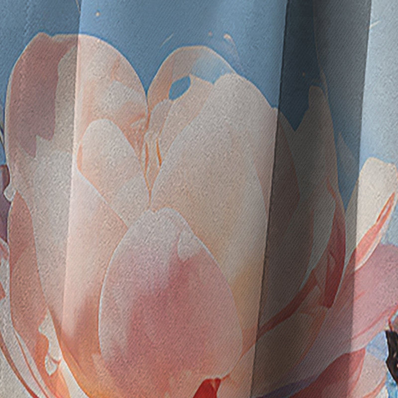 Cheeseman - Magnolias Floral Blackout Curtain - 1 Panels, 52" W x 84" L