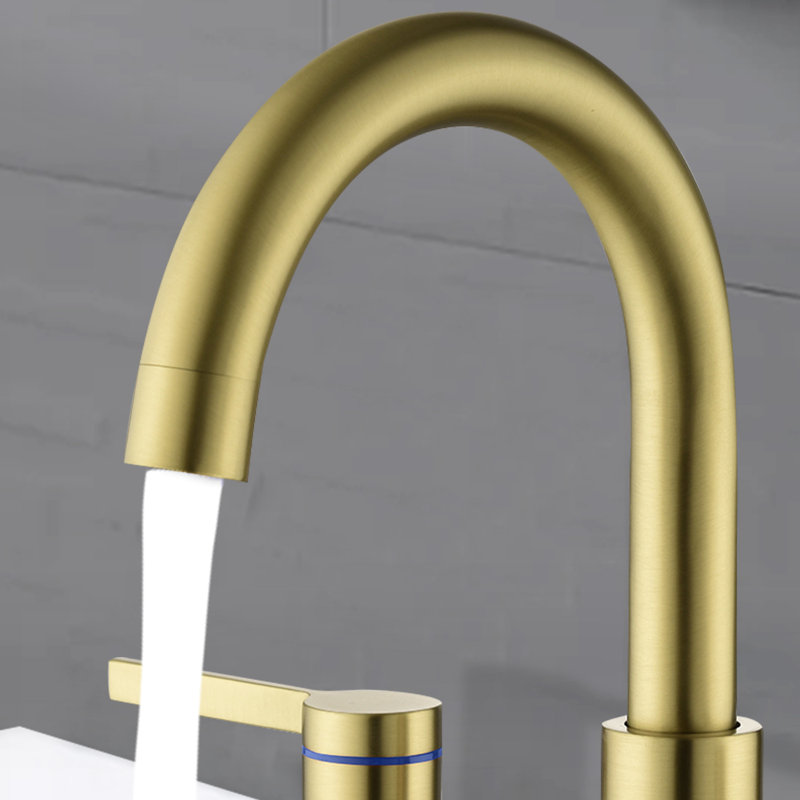 Robinet de salle de bain à large entraxe, Or, 1.2