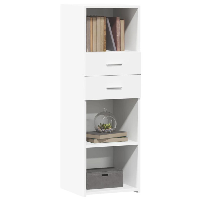 Borough Wharf Highboard Engineered Wood, White, 48.8" H x 15.7" W x 16.7" D