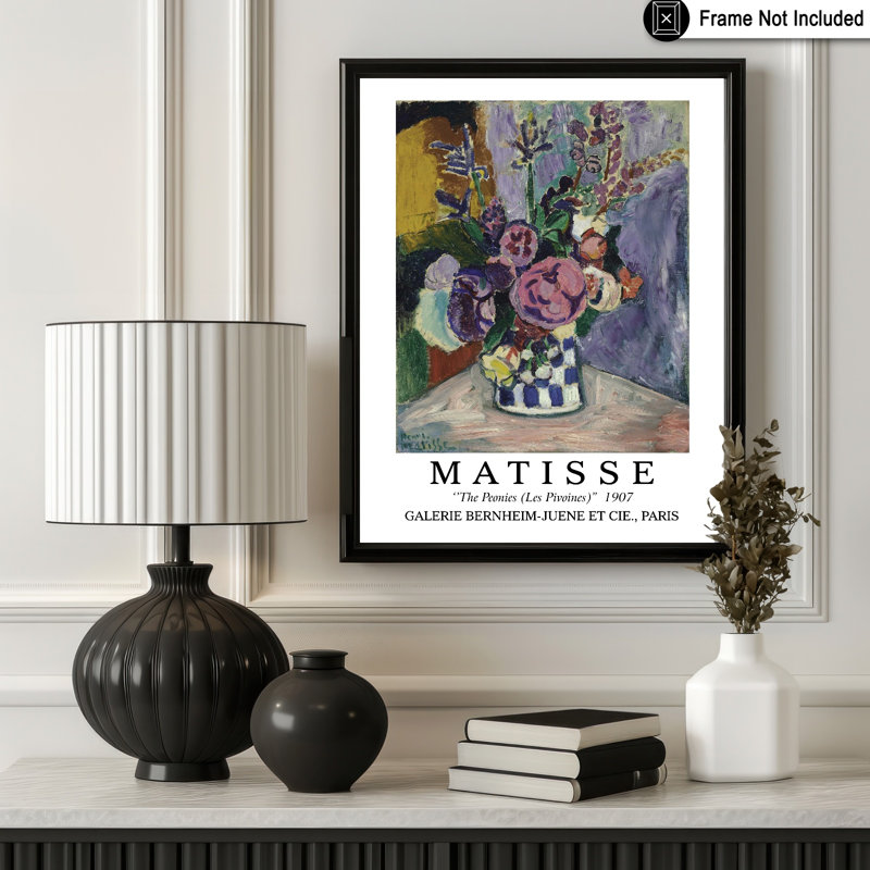 Henri Matisse - Les pivoines, Unframed, Affiche, H 08 po x l 10 po