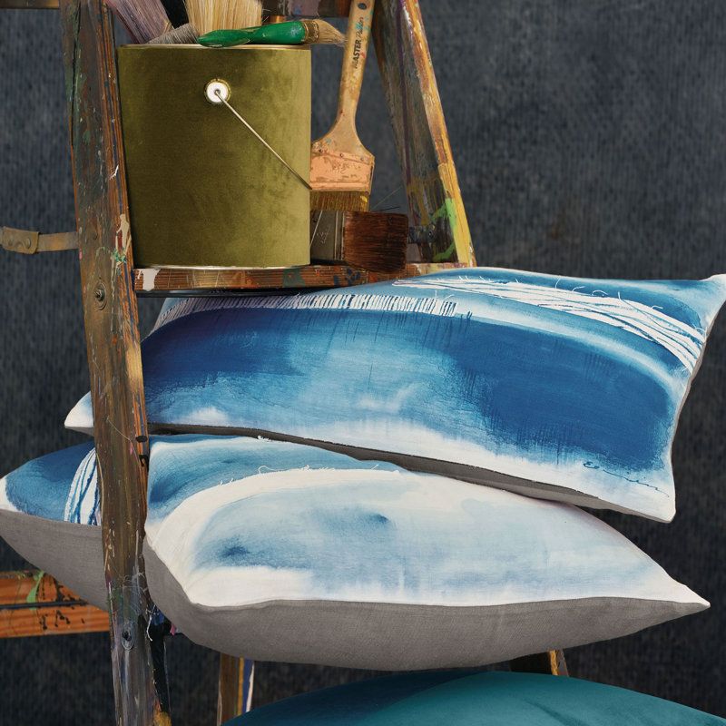Coussin Palette, Carré 20 po, Turquoise abstrait