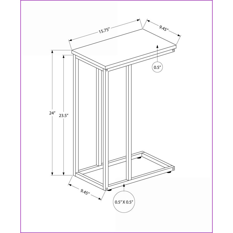 Table basse moderne peu encombrante avec plateau en stratifié blanc Base en métal noir pour le salon, la chambre à coucher