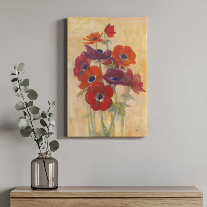 «Anemone Bouquet I1» par Carol Rowan, reproduction d'art sur toile, H 48 po x l 36 po