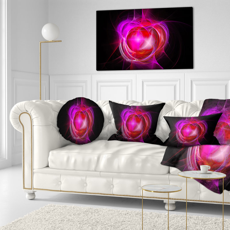 Fractal Explosion Supernova - Abstract Printed Throw Pillow, Red