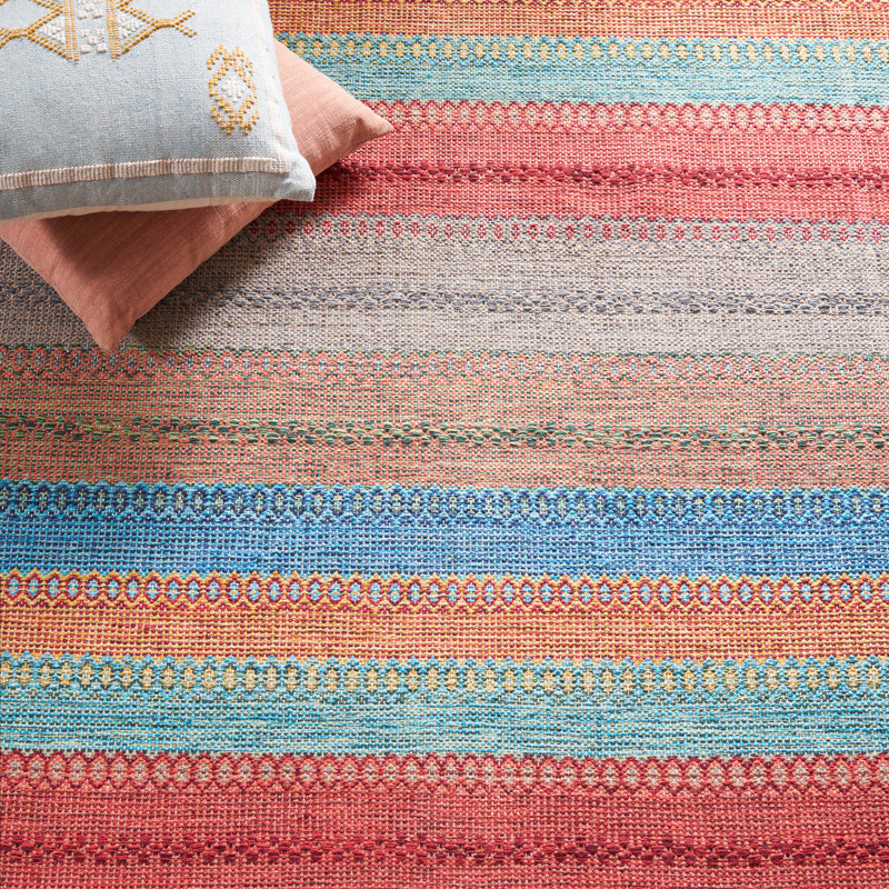 Montauk Flat Weave Cotton Striped Rug, Rectangle 3' x 5'