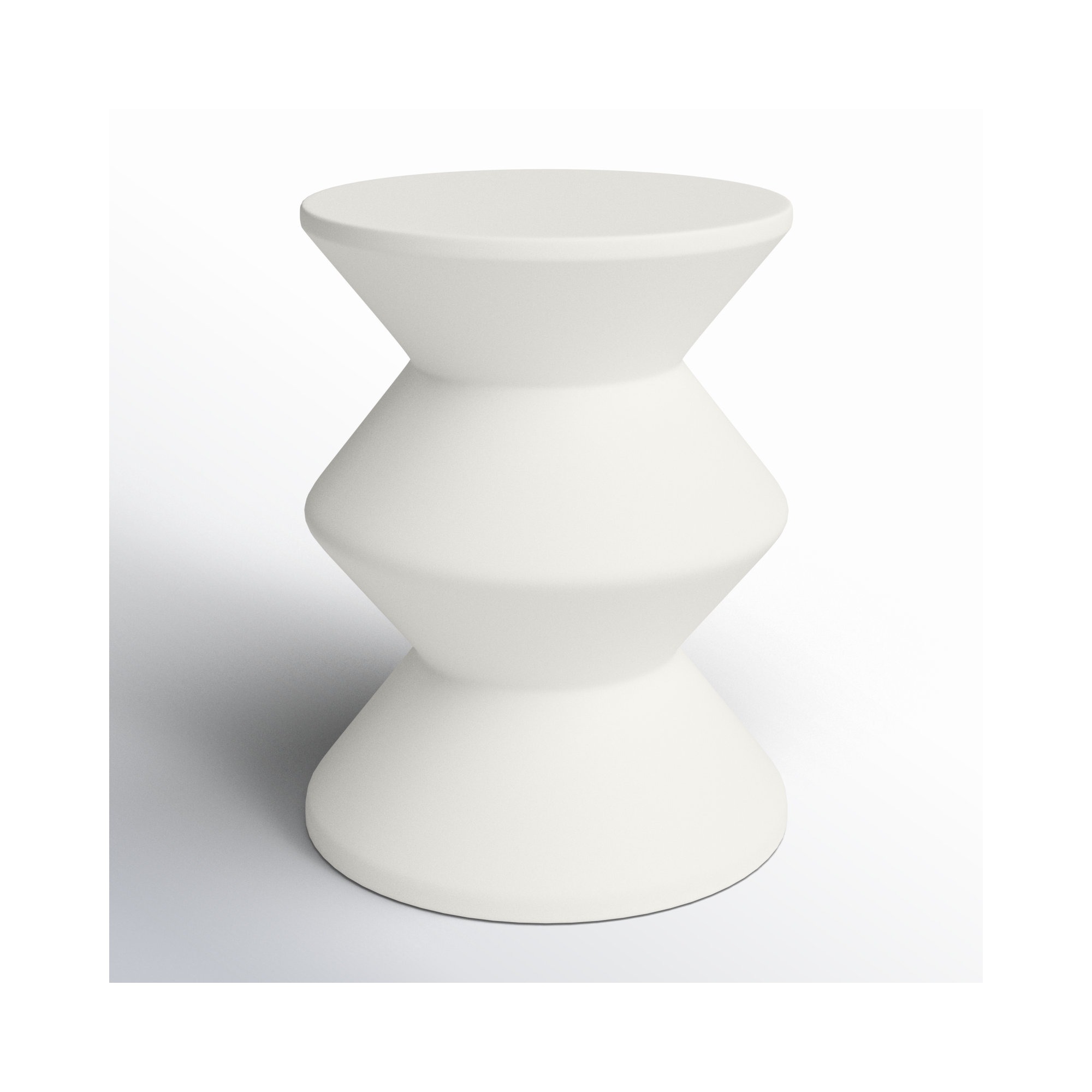 Isiah Concrete Inverted Side Table, White