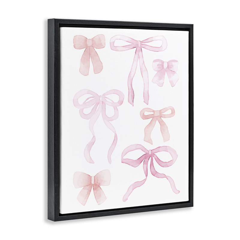 Cadre flottant rose avec aquarelles, design par Kim Allen, H 31 po x l 25 po, Cadre flottant noir de jais
