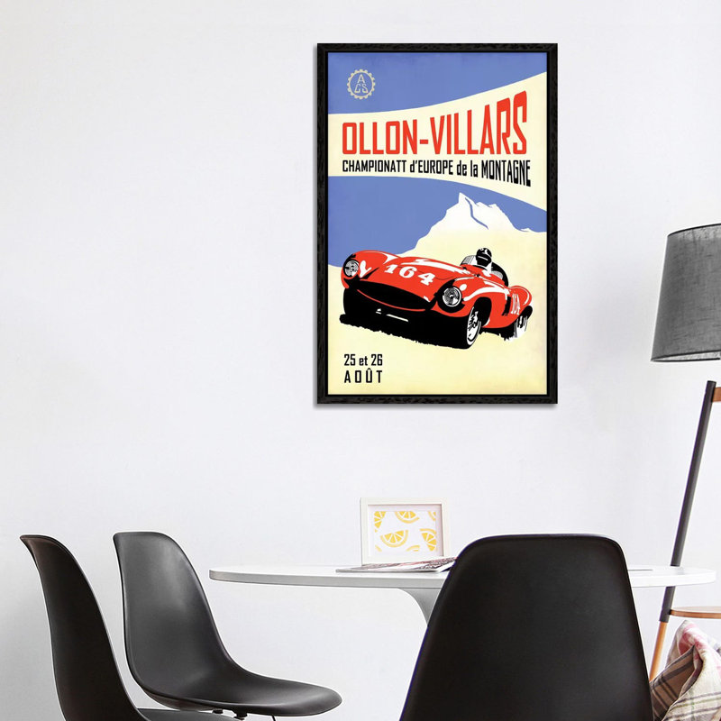 Ollon-Villars 1 Piece Wall Art on Canvas, 101.6cm H x 66.04cm W x 3.81cm D, Black Framed