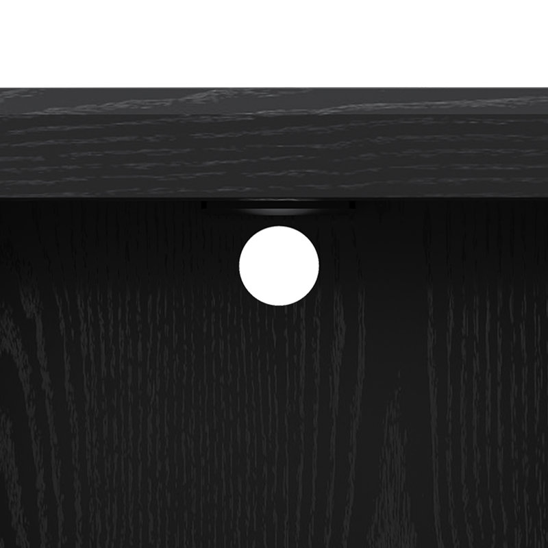 Table de chevet avec 2 prises CA, 1 port USB et 1 port de type C, Noir-1 pièce