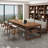 Brown Rectangular Solid Wood with 3 drawers desk-108647847