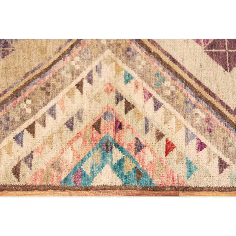 Nazmiyal Collection Contemporary Geometric Ivory Rug 3ft 6in X 5ft