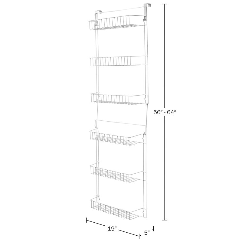 6-Tier Over the Door Organizer - Adjustable Pantry Rack for Kitchen Storage and Organization