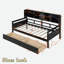 Lit de jour moderne avec tablettes de rangement et 2 tiroirs-1919342043