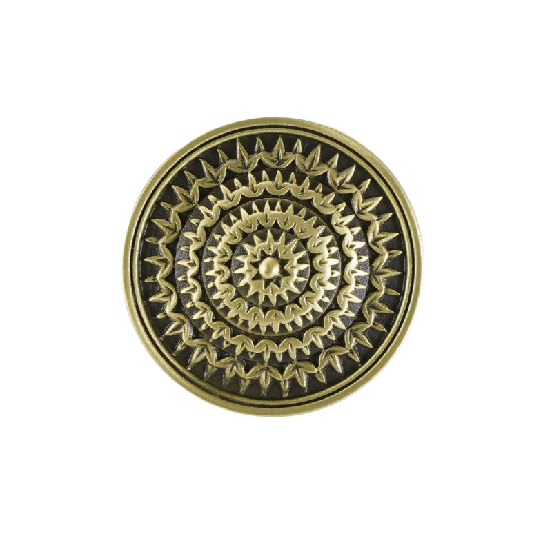 TOULOUSE KNOB; ANTIQUE NICKEL FINISH, Burnished Brass
