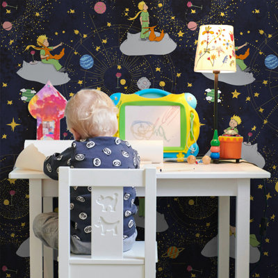 The Little Prince Wallpaper, Deep Blue Galaxy Nursery