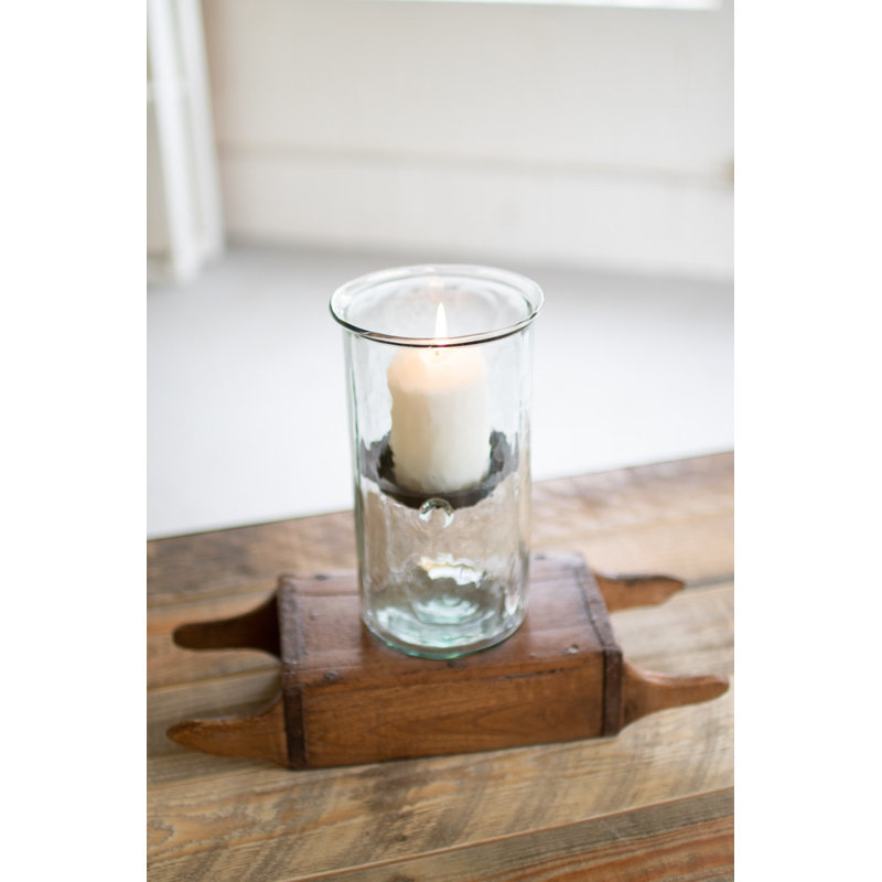  Bougeoirs décoratifs en verre martelé avec insert en métal, ensemble moyen de 2, H 10 po x l 6 po x P 6 po
