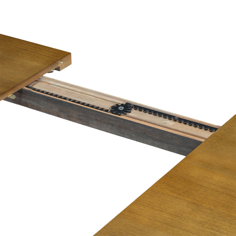 Ensemble de table de salle à manger extensible Farmhouse 6 pièces 76 pouces Farmhouse, Beige, Marron foncé