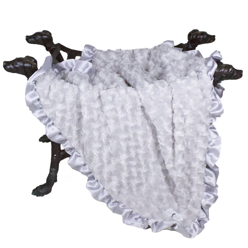Couverture à volants pour bébé, 17 po x 14 po, Argent
